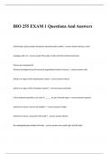 BIO 255 EXAM 1 Questions And Answers