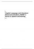 EDEXEL AS LEVEL  English Language and Literature   PAPER 1: Voices in Speech and Writing  QUESTION PAPER FOR JUNE 2023