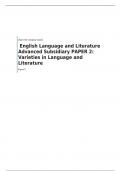  EDEXEL  AS  LEVEL  English Language and Literature   PAPER 2: Varieties in Language and Literature    question paper for june 2023