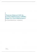  Edexcel GCE AL Further Mathematics (9FM0) Paper 01 Core Mathematics  MARK SCHEME FOR JUNE 2023