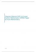 Edexcel GCE In A Level Further Mathematics (9FM0) Paper 02 Pure Mathematics  QUESTION PAPER AND  MARK SCHEME FOR JUNE 2023
