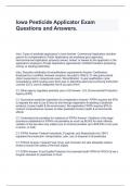 Iowa Pesticide Applicator Exam Questions and Answers