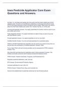 Iowa Pesticide Applicator Core Exam Questions and Answers