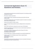 Commercial Applicators Exam 1C Questions and Answers