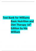 Test Bank for Williams Basic Nutrition and Diet Therapy 16th Edition by Nix William