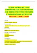 TCDHA OROFACIAL FINAL COMBINED EXAM SET QUESTIONS  AND CORRECT REVISED ANSWERS & EXPLANATIONS WITH CLEAR  IMAGE ILLUSTRATIONS