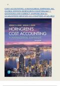 COST ACCOUNTING: A MANAGERIAL EMPHASIS, 16E, GLOBAL EDITION (HORNGREN)|CHAPTER4,5&9 || QUESTIONS AND CORRECT ANSWERS 2024|A+ GUARANTEED|100%PASS|ALL CHAPTERS AVAILABLE