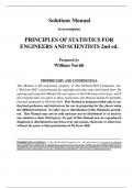 Solution Manual For Principles of Statistics for Engineers and Scientists, 2nd Edition by William Navidi