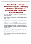 Test Bank for Scientific American Biology for a Changing World with Physiology, 4e Michele Shuster, Janet Vigna, Matthew Tontonoz
