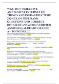 WGU D337 OBJECTIVE ASSESSMENT INTERNET OF THINGS AND INFRASTRUCTURE 2024 EXAM TEST BANK QUESTIONS AND CORRECT DETAILED ANSWERS (VERIFIED ANSWERS) |ALREADY GRADED A+ TOPSCORE!!!!