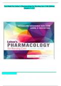 Test Bank For Lehne's Pharmacology for Nursing Care 11th Edition Chapter 1-112 LATEST UPDATE