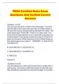 PDGA Certified Rules Exam  Questions And Verified Correct  Answers