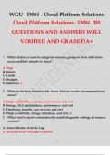 WGU - D084 - Cloud Platform Solutions 100 questions and answers well verified 2024