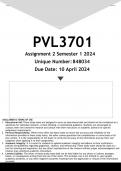 PVL3701 Assignment 2 (ANSWERS) Semester 1 2024 - DISTINCTION GUARANTEED
