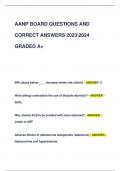 AANP BOARD QUESTIONS AND  CORRECT ANSWERS 20232024  GRADED A+
