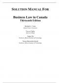 Solution Manual For Business Law in Canada, 13th Edition by Richard A. Yates, Trevor Clarke, Angus Ng, Teresa Bereznicki-Korol Chapter 1-16