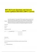 BIO 202 Exam Questions and Answers Latest Updated 2024/2025 (100% Correct)