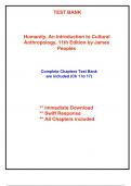 Test Bank for Humanity, An Introduction to Cultural Anthropology, 11th Edition Peoples (All Chapters included)