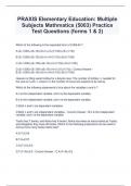 PRAXIS Elementary Education: Multiple  Subjects Mathmatics (5003) Practice  Test Questions (forms 1 & 2)