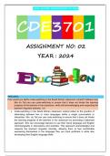 CDE3701 S1 ASSIGNMENT 2 2024 (FULL ANSWERS)