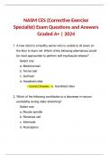 NASM CES (Corrective Exercise Specialist) Exam Questions and Answers Graded A+ | 2024