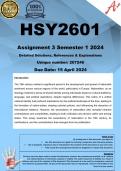 HSY2601 Assignment 3 (COMPLETE ANSWERS) Semester 1 2024 (207246) - DUE 15 April 2024 