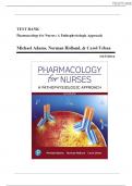 Test Bank For Pharmacology for Nurses-A Pathophysiologic Approach, 6th Edition (Adams, 2024)||Chapter 1-50||All Chapters Fully Covered||Latest 2024