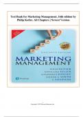 Test Bank for Marketing Management, 16th edition by Philip Kotler. All Chapters 2024| Newest Version A+
