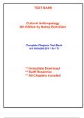 Test Bank for Cultural Anthropology, 4th Edition Bonvillain (All Chapters included)