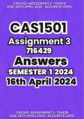 ANSWERS CAS1501 Assessment 3. Due 16Tth April 2024 - ACCURATE 100%.