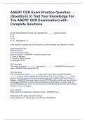 AAERT CER Exam Practice Question (Questions to Test Your Knowledge For The AAERT CER Examination) with Complete Solutions