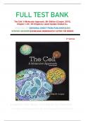 FULL TEST BANK The Cell: A Molecular Approach, 8th Edition (Cooper, 2019), Chapter 1-20 | All Chapters| Latest Update Graded A+.     