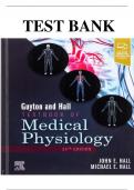 TEST BANK For Guyton and Hall Textbook of Medical Physiology 14th Edition by John E. Hall; All Chapters 1 - 86, Verified Newest Version