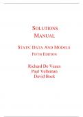 Solutions Manual With Test bank for Stats Data and Models 5th Edition By David Bock, Paul Velleman, Richard De Veaux, Floyd Bullard (All Chapters, 100% Original Verified, A+ Grade)