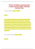 CCLE: CA State Licensing Test | Latest Version 2024 | Verified | Ace the Test