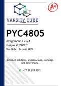PYC4805 Assignment 2 (DETAILED ANSWERS) 2024 - DISTINCTION GUARANTEED