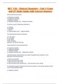 MLT 130 - Clinical Chemistry - Unit 4 Exam and LP Study Guide with Correct Answers 