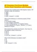 AP Chemistry First Exam Multiple Choice Exam Questions with Answers