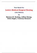 Test Bank For Lewis's Medical-Surgical Nursing 12th Edition by Mariann M. Harding, Jeffrey Kwong,  Debra Hagler, Courtney Reinisch
