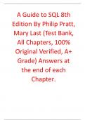 Test Bank for A Guide to SQL 8th Edition By Philip Pratt, Mary Last (All Chapters, 100% Original Verified, A+ Grade)