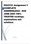 PDU3701 Assignment 3 (COMPLETE ANSWERS)2024 - DUE JUNE 2024 100% TRUSTED workings, explanations and solutions. .