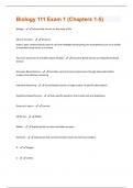Biology 111 Exam 1 (Chapters 1-5)  Quizzes And Answers Latest 2024