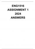ENG1516 ASSIGNMENT 1 2024(ANSWERS) DISTINCTION
