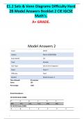 E1.2 Sets & Venn Diagrams Difficulty  Hard 2B Model Answers Booklet 2 CIE IGCSE Math’s.