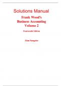 Solutions Manual for Frank Wood s Business Accounting (Volume 1 & 2) 14th Edition By Alan Sangster, Frank Wood (All Chapters, 100% Original Verified, A+ Grade)
