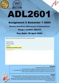 ADL2601 Assignment 2 QUIZ (COMPLETE ANSWERS) Semester 1 2024 (666334) - DUE 30 April 2024 