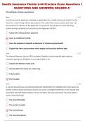 Health Insurance Florida 2-40 Practice Exam Questions 1 QUESTIONS AND ANSWERS| GRADED A