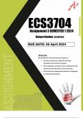 ECS3704 assignment 3 solutions semester 1 2024 (Quiz)
