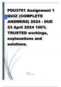 PDU3701 Assignment 1 QUIZ (COMPLETE ANSWERS) 2024 - DUE 23 April 2024 100% TRUSTED workings, explanations and solutions. ........................................ Systems theory works on aos 9 principles of rotation principles of difference principles of n