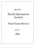 (UOP) HCS 533 HEALTH INFORMATION SYSTEMS COMPREHENSIVE FINAL EXAM REVIEW Q & A